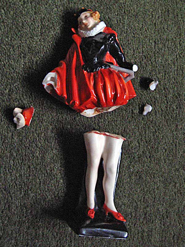 Royal Doulton 'Mephisto' Figurine Restoration - Before Royal Doulton 'Mephisto' Figurine Restoration - Before