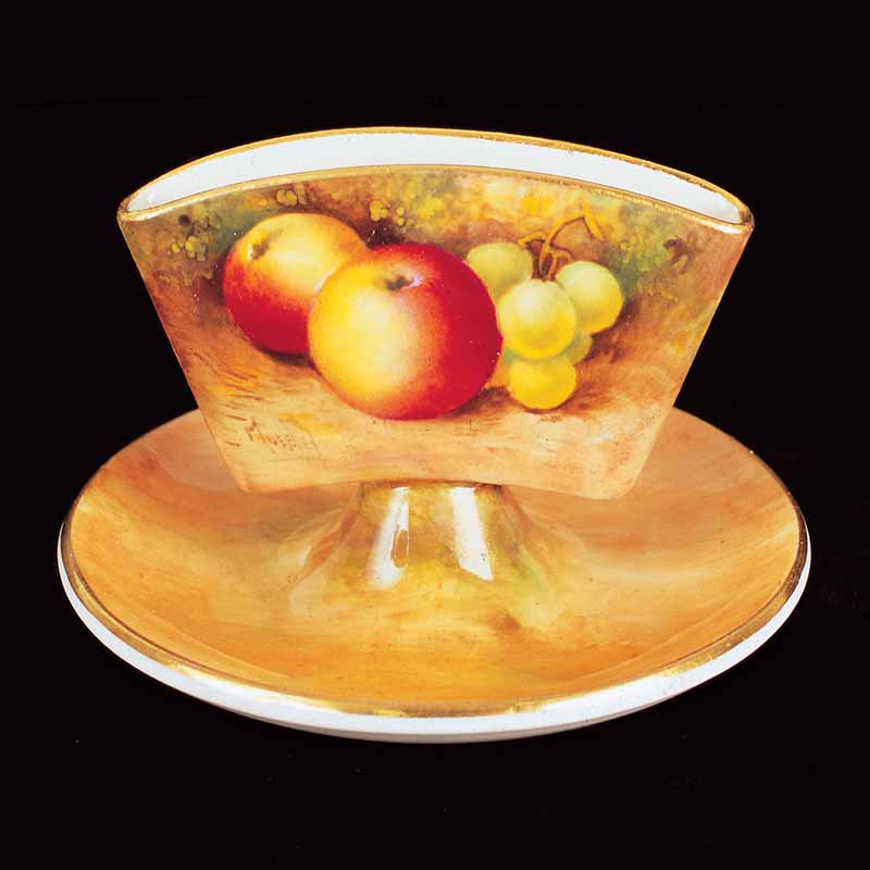 Royal Worcester Porcelain Card Holder Restoration - After Royal Worcester Porcelain Card Holder Restoration - After